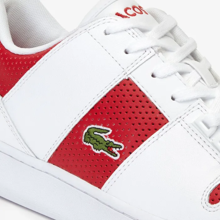 Thrill TwoTone Leather Sneakers WhiteRed Mens Lacoste Sneakers Online Outlet Store