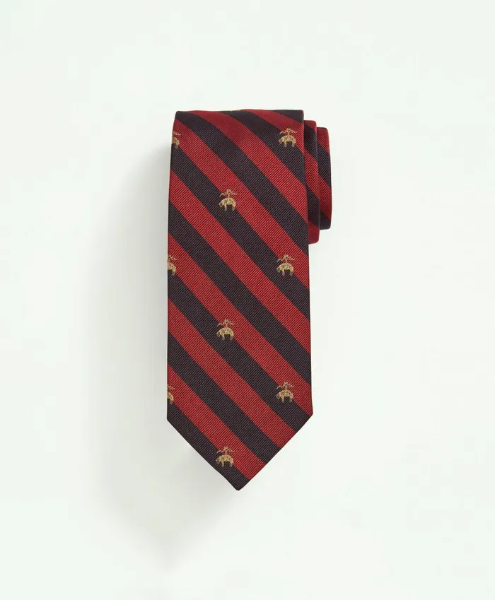 Ties andamp Pocket Squares Men Brooks Brothers Bb4 Fleece Rep Tie Dark Red