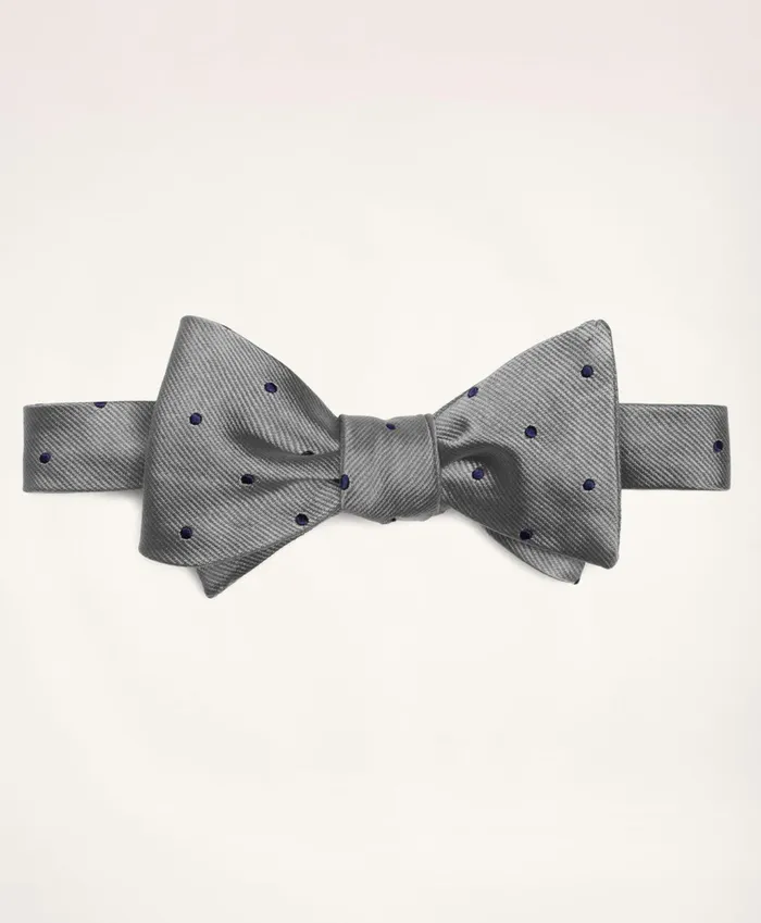 Ties andamp Pocket Squares Men Brooks Brothers Dot Bow Tie Silver