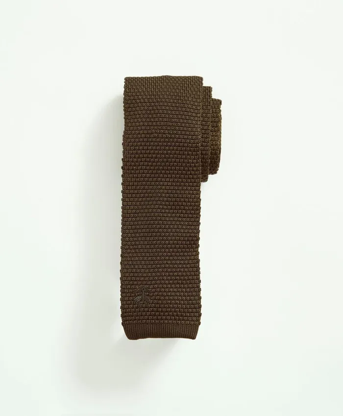 Ties andamp Pocket Squares Men Brooks Brothers Logo Knit Tie Olive