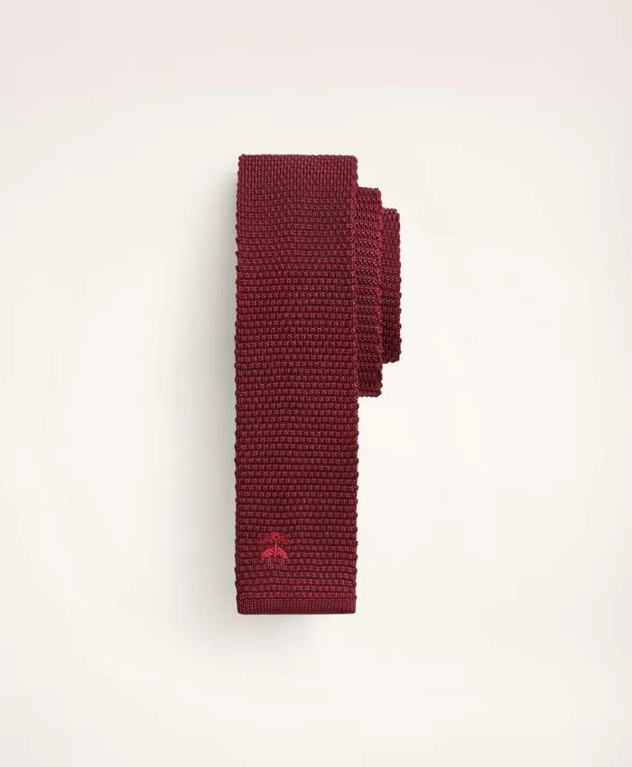 Ties andamp Pocket Squares Men Brooks Brothers Logo Knit Tie Red