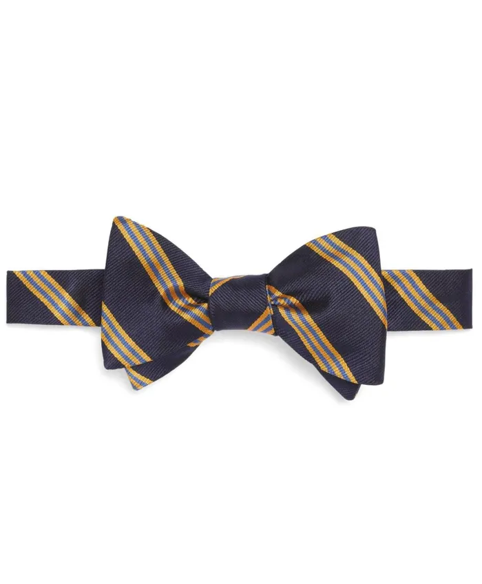 Ties andamp Pocket Squares Men Brooks Brothers Mini Bb1 Stripe Bow Tie Navy