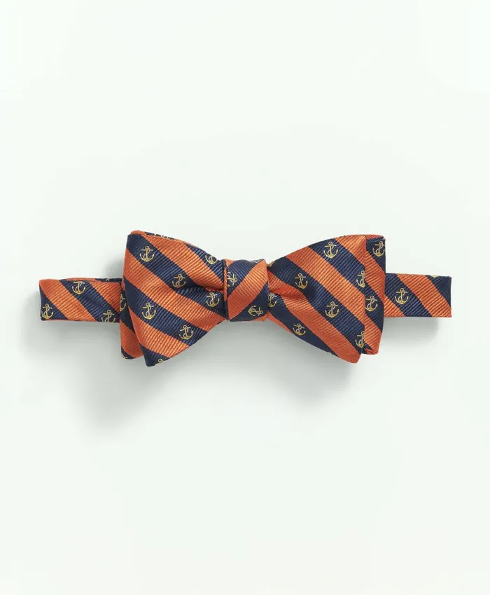 Ties andamp Pocket Squares Men Brooks Brothers Silk Anchor Striped Bow Tie Orange Ties andamp Pocket Squares Men Brooks Brothers Silk Anchor Striped Bow Tie Orange