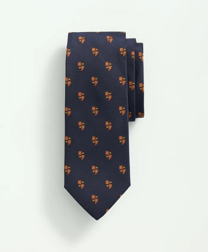 Ties andamp Pocket Squares Men Brooks Brothers Silk Crest Pattern Tie Navy