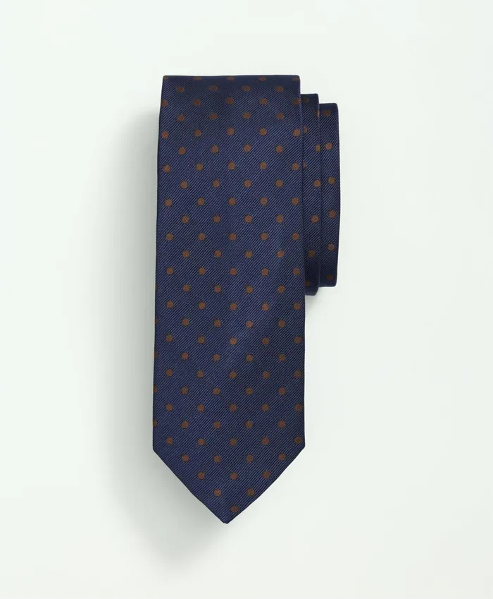 Ties andamp Pocket Squares Men Brooks Brothers Silk Dot Tie Navybrown