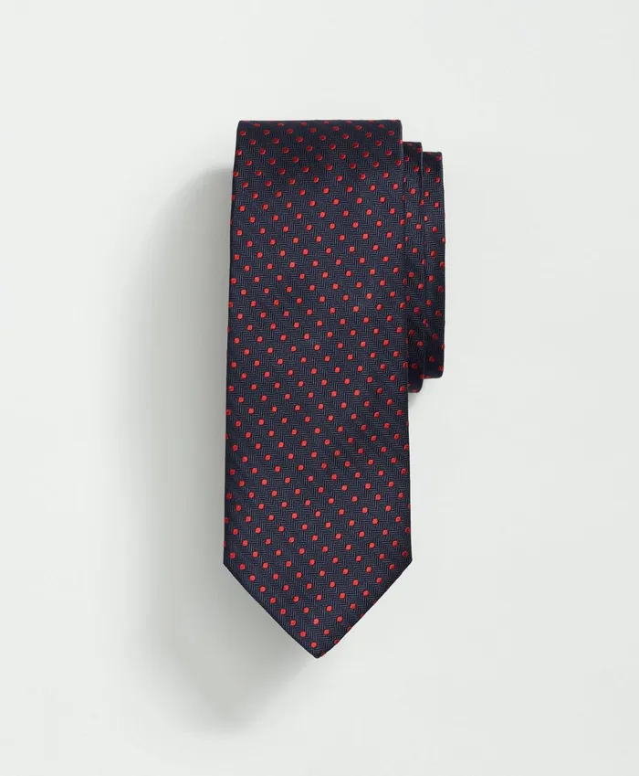 Ties andamp Pocket Squares Men Brooks Brothers Silk Dot Tie Navyred