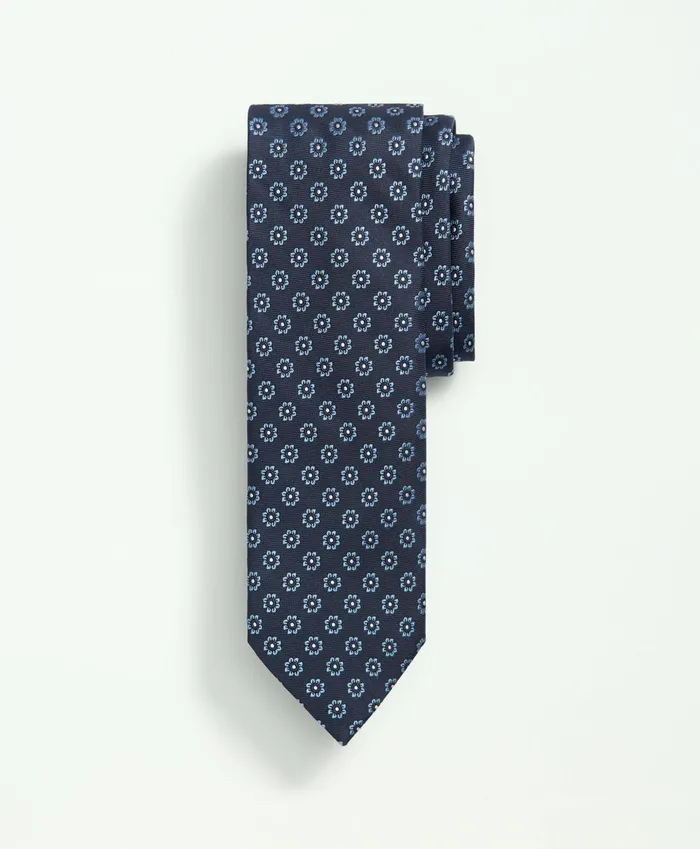 Ties andamp Pocket Squares Men Brooks Brothers Silk Flower Pattern Tie Navy