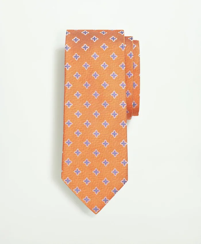 Ties andamp Pocket Squares Men Brooks Brothers Silk Flower Pattern Tie Orangepurple Ties andamp Pocket Squares Men Brooks Brothers Silk Flower Pattern Tie Orangepurple