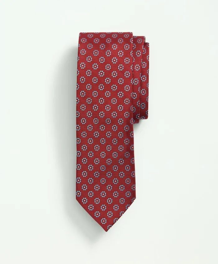 Ties andamp Pocket Squares Men Brooks Brothers Silk Flower Pattern Tie Red