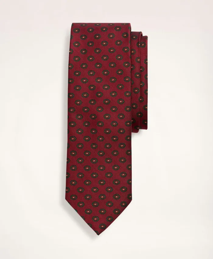 Ties andamp Pocket Squares Men Brooks Brothers Silk Flower Tie Redgreen