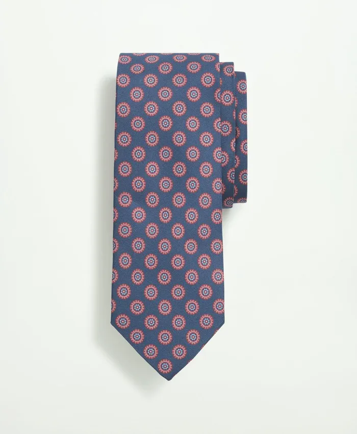Ties andamp Pocket Squares Men Brooks Brothers Silk Foulard Print Tie Navyred