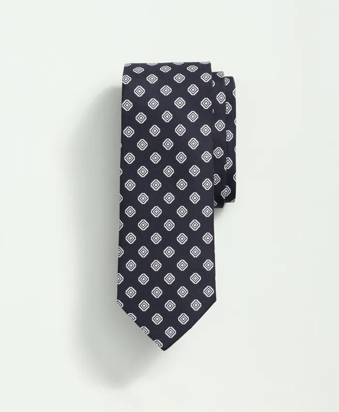 Ties andamp Pocket Squares Men Brooks Brothers Silk Framed Diamond Tie Navy
