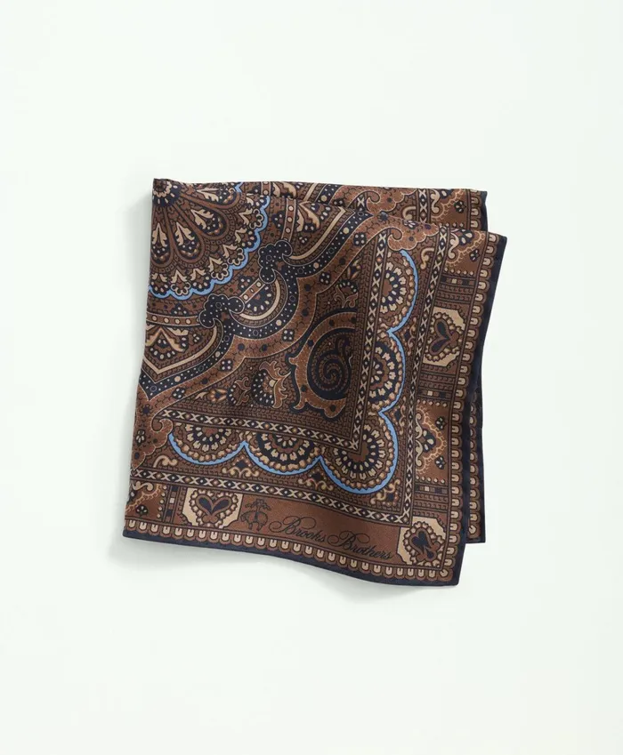 Ties andamp Pocket Squares Men Brooks Brothers Silk Framed Medallion Pocket Square Navybrown Ties andamp Pocket Squares Men Brooks Brothers Silk Framed Medallion Pocket Square Navybrown