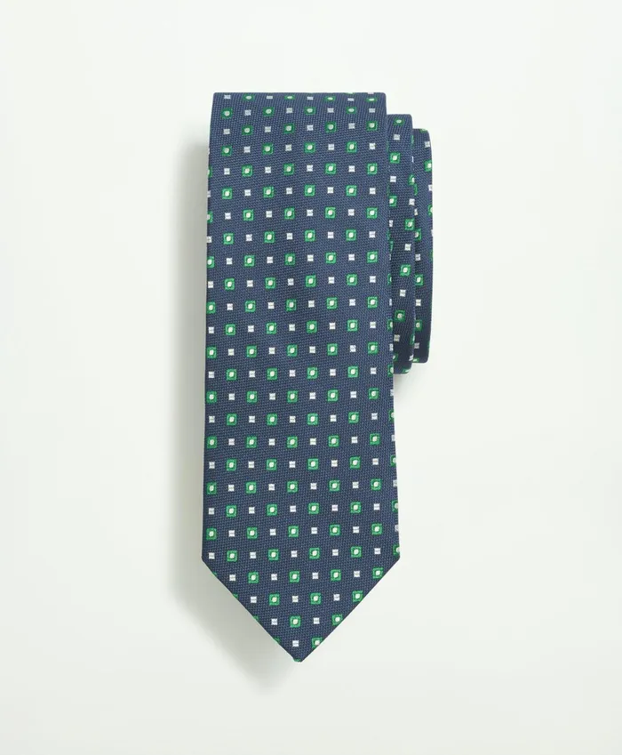 Ties andamp Pocket Squares Men Brooks Brothers Silk Geo Pattern Tie Green