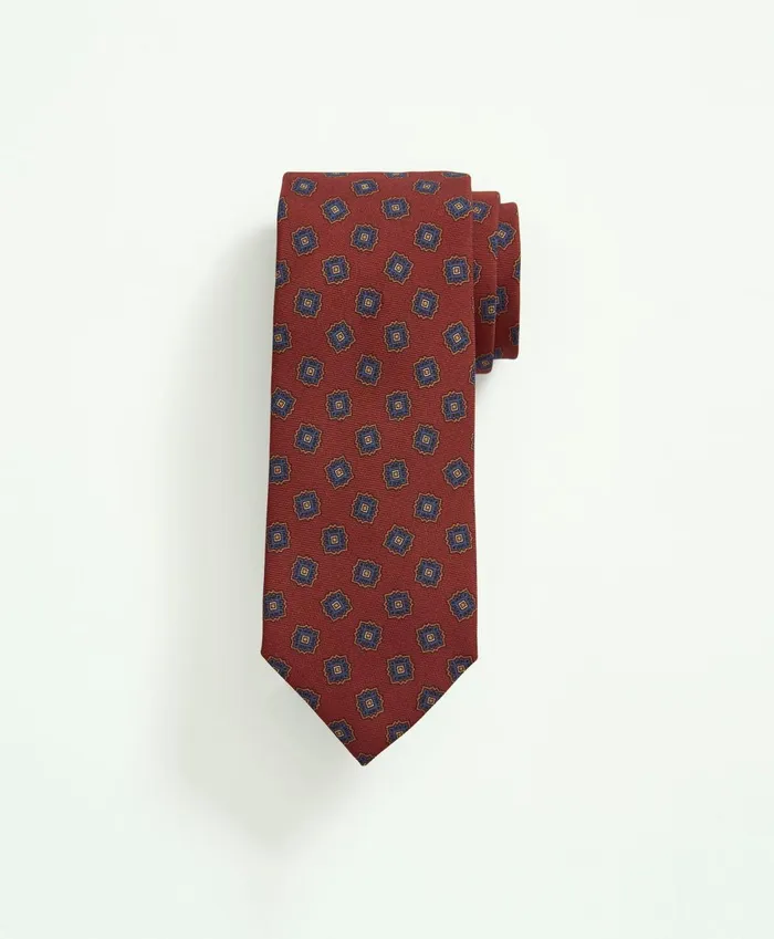 Ties andamp Pocket Squares Men Brooks Brothers Silk Geo Tie Dark Red