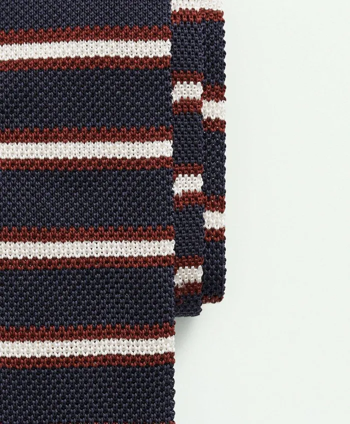 Ties andamp Pocket Squares Men Brooks Brothers Silk Knit Bb2 Striped Tie Navyred