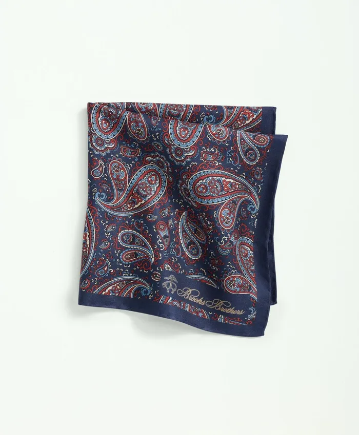 Ties andamp Pocket Squares Men Brooks Brothers Silk Large Paisley Pocket Square Navyred Ties andamp Pocket Squares Men Brooks Brothers Silk Large Paisley Pocket Square Navyred