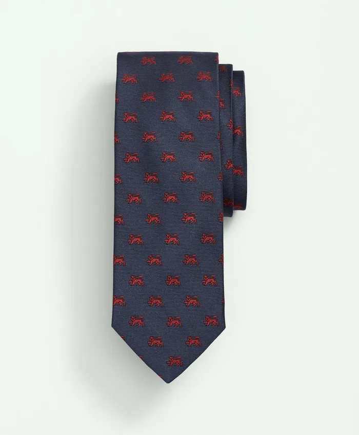 Ties andamp Pocket Squares Men Brooks Brothers Silk Lion Pattern Tie Navyred