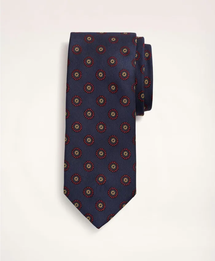 Ties andamp Pocket Squares Men Brooks Brothers Silk Medallion Tie Navy