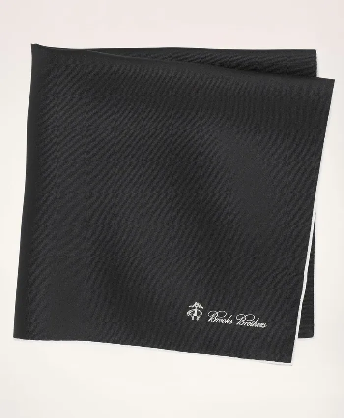 Ties andamp Pocket Squares Men Brooks Brothers Silk Pocket Square Black