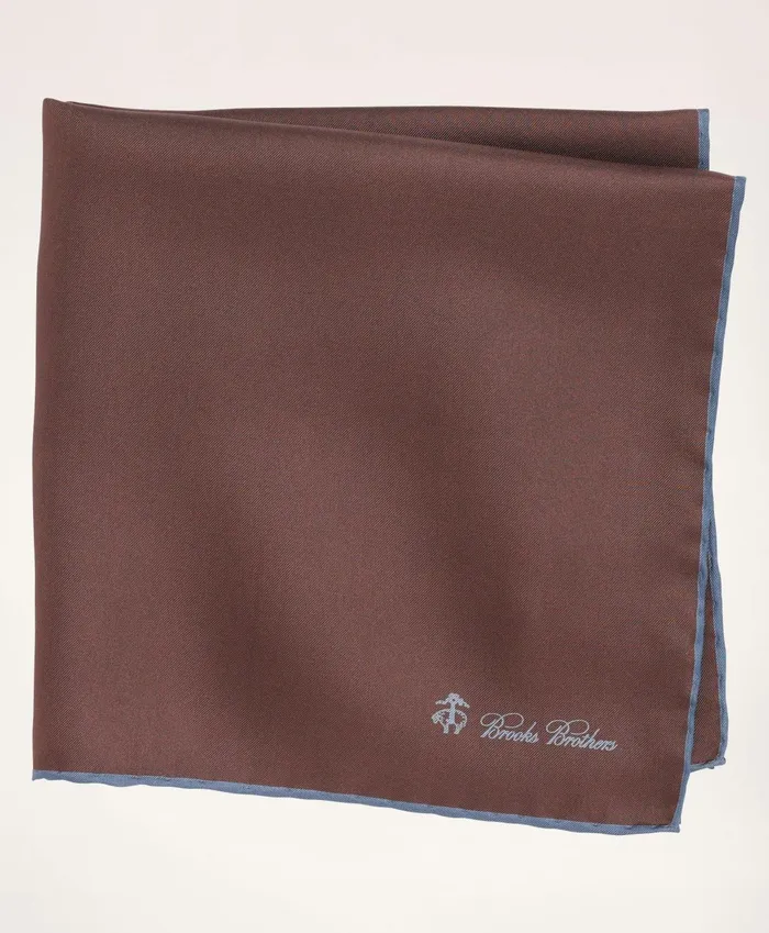 Ties andamp Pocket Squares Men Brooks Brothers Silk Pocket Square Brown