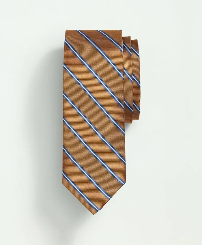Ties andamp Pocket Squares Men Brooks Brothers Silk Rep Striped Tie Goldblue