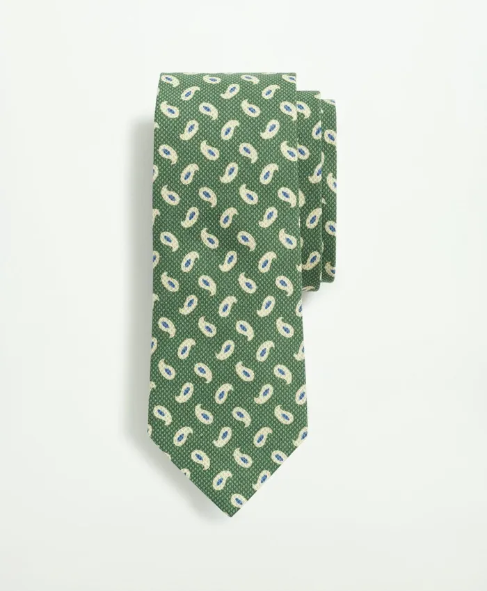 Ties andamp Pocket Squares Men Brooks Brothers Silk Text Print Tie Green