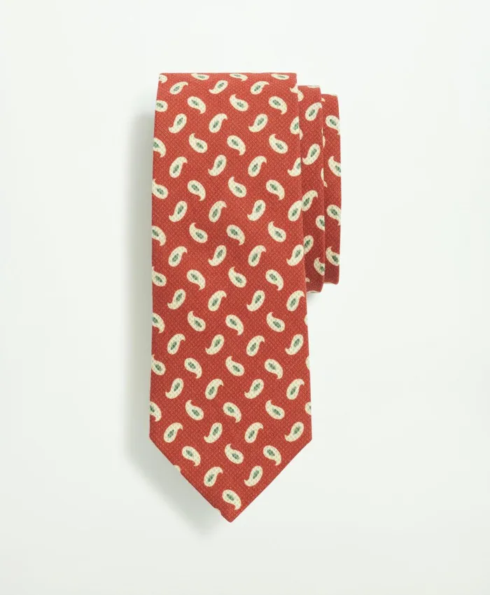 Ties andamp Pocket Squares Men Brooks Brothers Silk Text Print Tie Redgreen