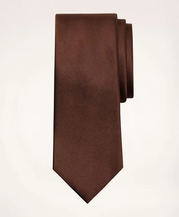 Ties andamp Pocket Squares Men Brooks Brothers Solid Rep Tie Brown