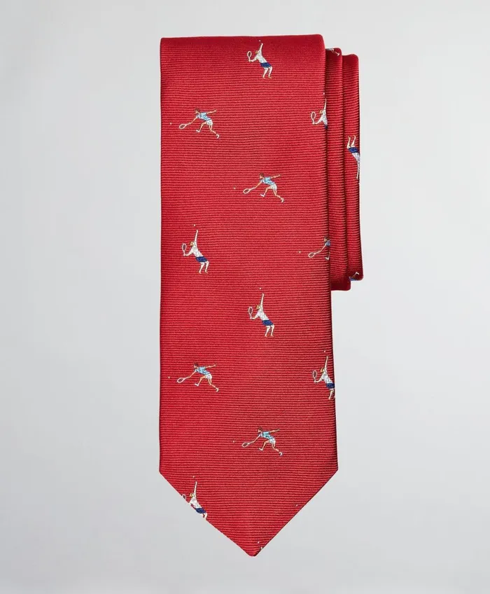 Ties andamp Pocket Squares Men Brooks Brothers Tennis Player Tie Red