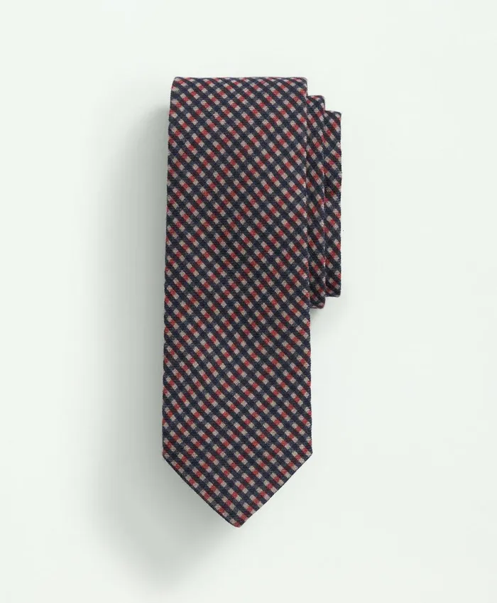 Ties andamp Pocket Squares Men Brooks Brothers Wool Tattersall Tie Navyred