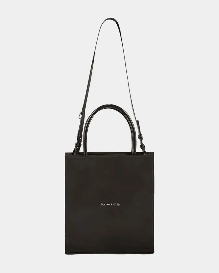 Tote Bag Medium Nylon Black MenWomen Filling Pieces Bags and Leather Goods