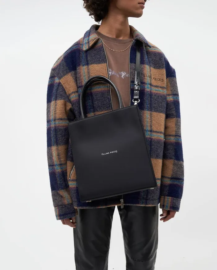 Tote Bag Medium Nylon Black MenWomen Filling Pieces Bags and Leather Goods