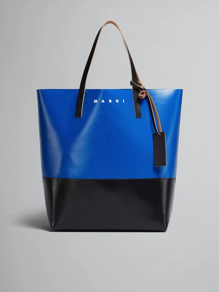 Tribeca Shopping Bag In Blue And Black Men Marni Tote Bags