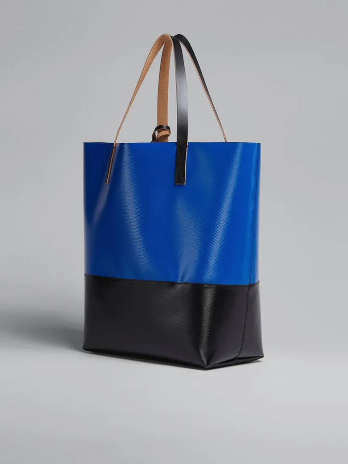 Tribeca Shopping Bag In Blue And Black Men Marni Tote Bags