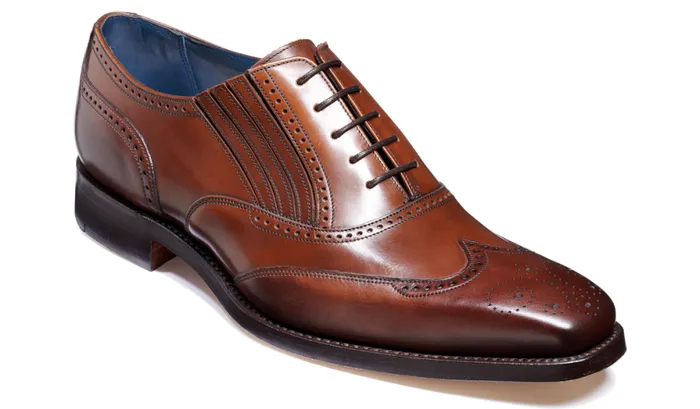 Trip 8211 Walnut Calf Etam HiShine Mens Barker Shoes Brogues