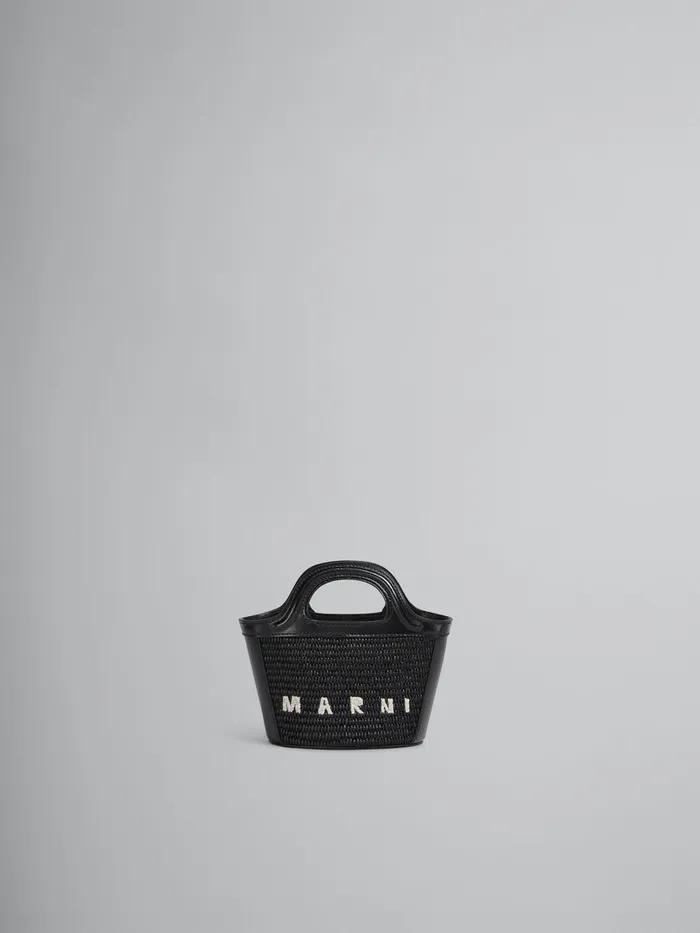 Tropicalia Micro Bag In Black Leather And Raffiaeffect Fabric Women Marni Tropicalia Bag Tropicalia Micro Bag In Black Leather And Raffiaeffect Fabric Women Marni Tropicalia Bag