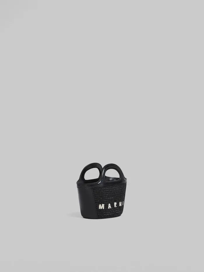 Tropicalia Micro Bag In Black Leather And Raffiaeffect Fabric Women Marni Tropicalia Bag