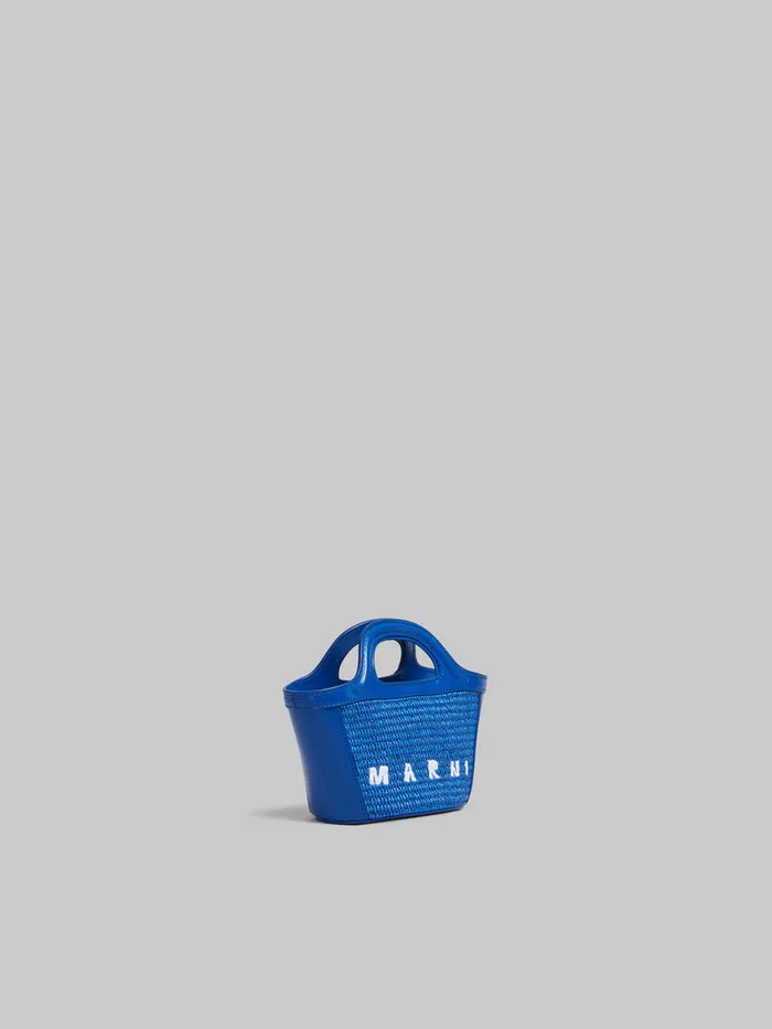 Tropicalia Micro Bag In Blue Leather And Raffiaeffect Fabric Women Marni Tropicalia Bag