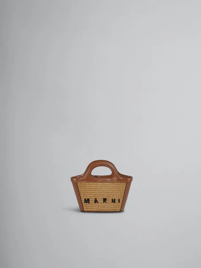 Tropicalia Micro Bag In Brown Leather And Raffiaeffect Fabric Women Marni Tropicalia Bag Tropicalia Micro Bag In Brown Leather And Raffiaeffect Fabric Women Marni Tropicalia Bag