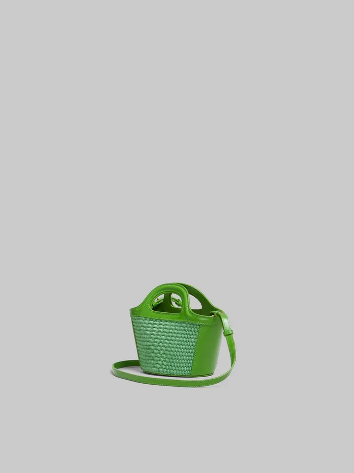 Tropicalia Micro Bag In Green Leather And Raffiaeffect Fabric Women Marni Tropicalia Bag