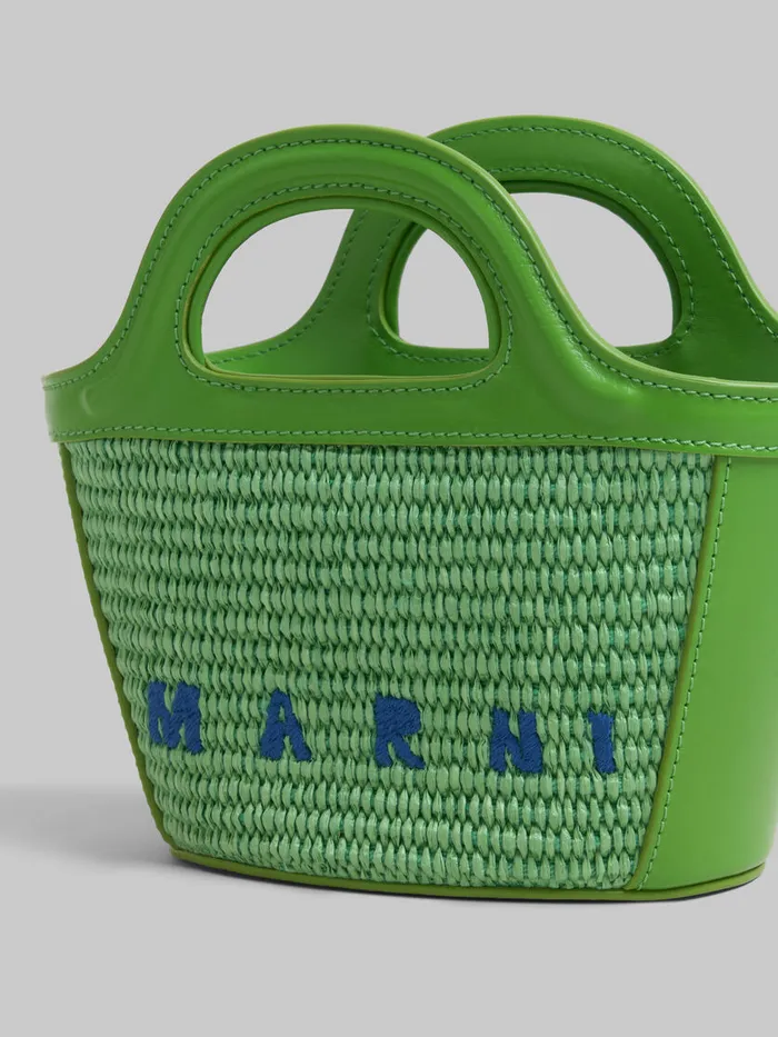 Tropicalia Micro Bag In Green Leather And Raffiaeffect Fabric Women Marni Tropicalia Bag