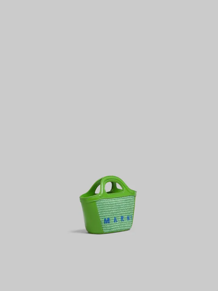 Tropicalia Micro Bag In Green Leather And Raffiaeffect Fabric Women Marni Tropicalia Bag