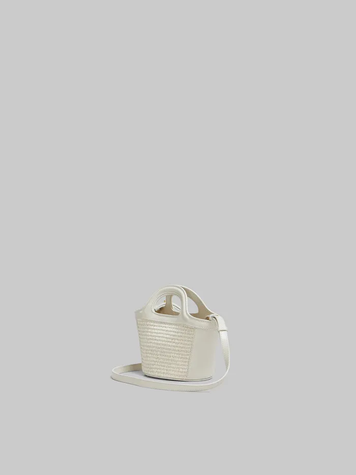 Tropicalia Micro Bag In Light Blue Leather And Raffiaeffect Fabric Women Marni Tropicalia Bag