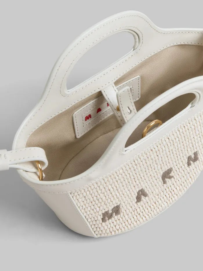 Tropicalia Micro Bag In Light Blue Leather And Raffiaeffect Fabric Women Marni Tropicalia Bag