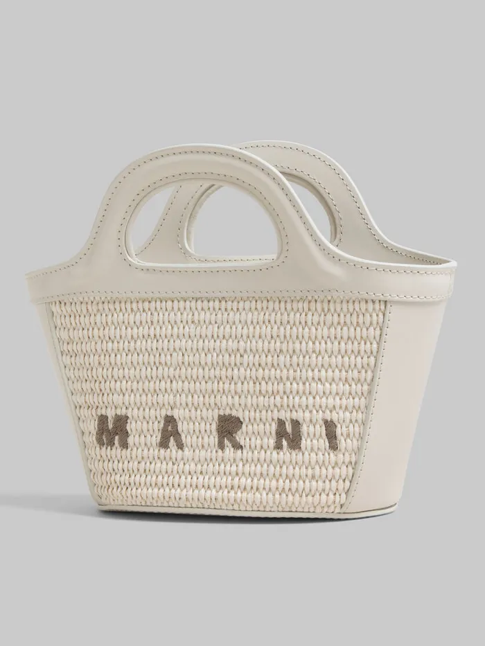 Tropicalia Micro Bag In Light Blue Leather And Raffiaeffect Fabric Women Marni Tropicalia Bag