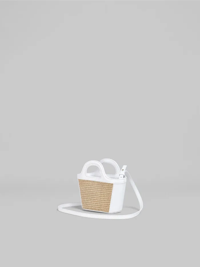 Tropicalia Micro Bag In White Leather And Raffiaeffect Fabric Women Marni Tropicalia Bag