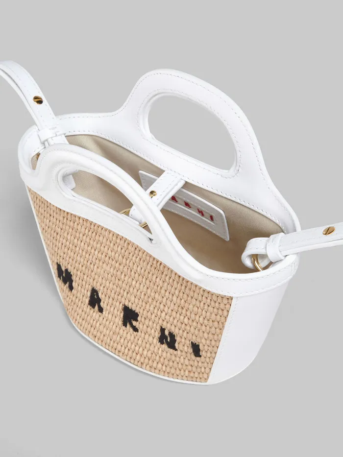 Tropicalia Micro Bag In White Leather And Raffiaeffect Fabric Women Marni Tropicalia Bag