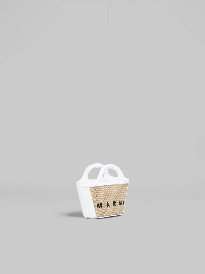 Tropicalia Micro Bag In White Leather And Raffiaeffect Fabric Women Marni Tropicalia Bag