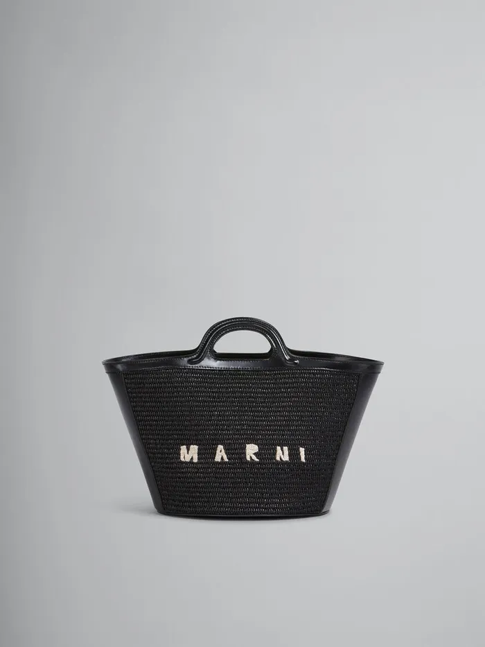Tropicalia Small Bag In Black Leather And Raffiaeffect Fabric Women Marni Tropicalia Bag Tropicalia Small Bag In Black Leather And Raffiaeffect Fabric Women Marni Tropicalia Bag